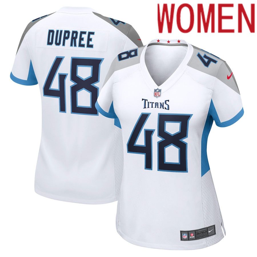 Women Tennessee Titans #48 Bud Dupree Nike White Game NFL Jersey->women nfl jersey->Women Jersey